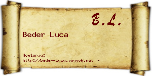 Beder Luca névjegykártya